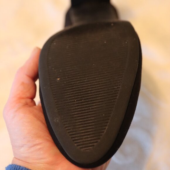 Lauren Blakwell Black Velvet Strappy High Heel Dress Shoe Size 8.5 - Picture 10 of 11